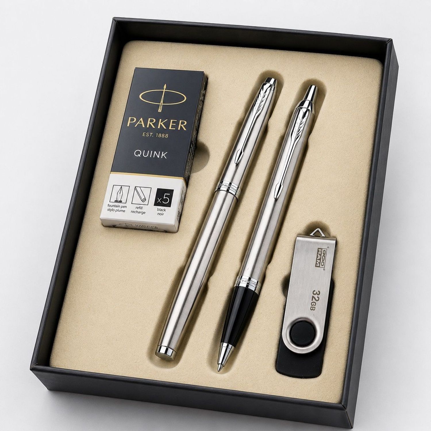 Zestaw Parker IM DUO Essential Stainless Steel CT z pamięcią USB 32 GB i grawerem gratis.jpg